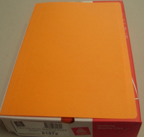 Avery 81572 Orange Manilla Folder Foolscap Box 100